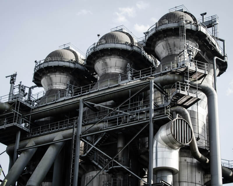 Large steel production equipment.